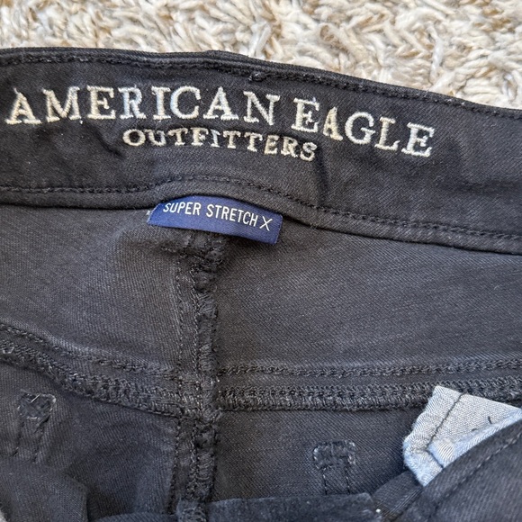 American Eagle Outfitters Skinny Jeans Distressed Black size 10 - Picture 9 of 12